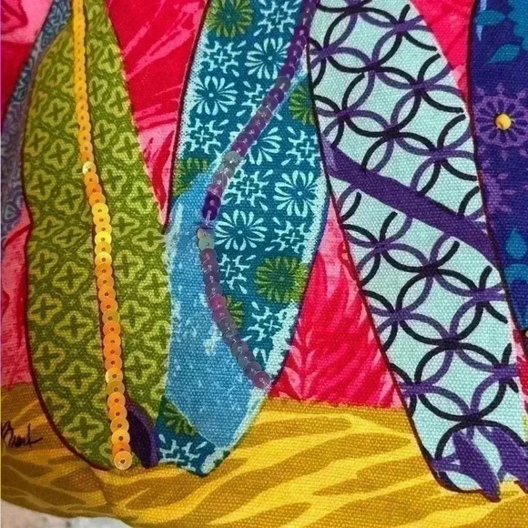 Paul Brent colorful fun summer beach themed sparkly surfboard pattern tote bag - Picture 12 of 12